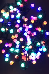 10メートル100LEDチェリーボール弦ライトフェアリークリスマスホリデークリスマス屋外装飾照明ダークグリーンAC110V-250V