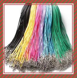 14 colors 50cm Wax Leather Necklace Beading Cord String Rope Wire with Lobster Clasp necklace bracelets DIY jewelry Findings cheap 161211