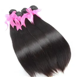 5 шт. / Лот 8 ~ 34 дюйма 100% необработанные индийские волосы плетение прямые человеческие наращивания волос Мягкие Remi человеческие волосы