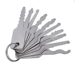 10 sztuk Jiggler Keys zestaw do otwierania zamków do dwustronnego otwierania zamków narzędzie narzędzia ślusarskie