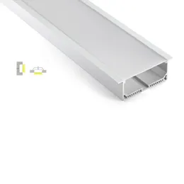 50 x 1M Zestawy / lot Anodizowany srebrny profil aluminiowy LED Light i Super Szeroki Kanał T Wytłaczanie do sufitu lub Światła ściennego