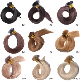 Glattes Stil indisches Haar peruanischer malaysischer U-Tip menschliches Haar Großhandel 14 "-26" 100S 60# Platinblonde