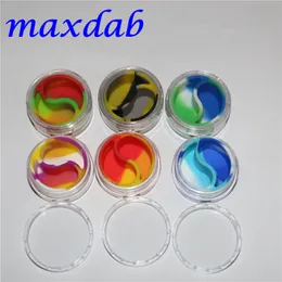 wholesale 10ml acrylic wax containers silicone jar dab wax containers silicone dab jar glass oil containers free