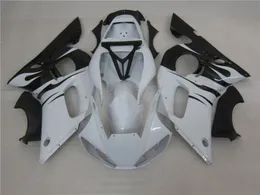 3 Gåva Nya Hot ABS Motorcykel Fairing Kit 100% Fit för 1998 2002 Yamaha YZF R6 YZF-R6 1998 2002 YZFR6 YZFR6 98 02 Svart Vit