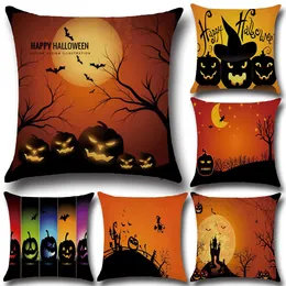 Halloween Pumpkin Witch Cushion Cover Cartoon Halloween Style Pillow Cover Home Decorative Cushion Cases Festival Gift YLCM