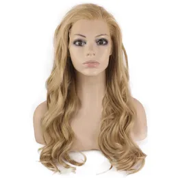 Long Wavy Ash Blonde Lace Front Heat Resistant Synthetic Hair Wig