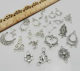 220pcs Mixed Tibetan Silver Connectors Charms Pendant för armband smycken