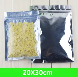 new 20X30cm aluminum foil clear resealable valve zipper plastic retail package pack bag zipper lock bag retail packaing