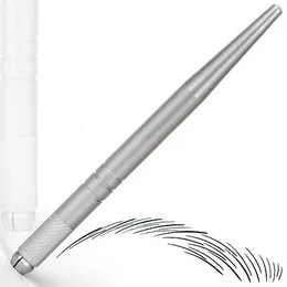 Wholesale- Silver professional permanent makeup pen 3D embroidery manual tattoo eyebrow microblade 50pcs/lot