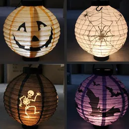 Halloween-Laterne, 4 Farben, Halloween-Lampe, Laterne, weiß, RGB, buntes automatisches Licht, LED-Solarlicht, chinesische Laternen