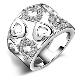Sterling zilveren liefde vrouwen ring Zricon sieraden mode hart schattige verloving prachtige groothandel fabriek prijs nieuw