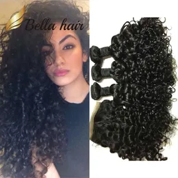 Brazilian Water Wave Lace Closure Ocean Weaves With Virgin Bundles Bella Hair 4Pcs/Lot