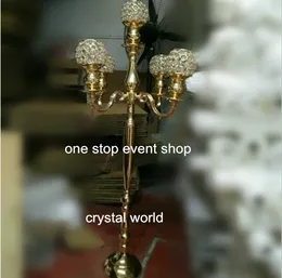 Tall Gold Crystal Candelabra Glass Ball Large Wedding Centerpiece