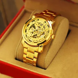 2022 Vinnare Brand Luxury Men's Watch Skeleton Full Steel Auto Mechanical Watches Business Wristwatch Clocks Relogio Masculino