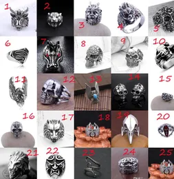 Free Shipping - Men's Stainless Steel Popular New Style Selling Fashion Cool Gothic Punk Biker Finger Rings Jewelry + Free Gift