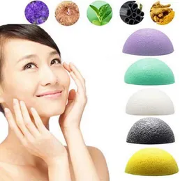 2016 Hot Selling Natural Konjac Konnyaku Facial Puff Face Wash Cleansing Sponge Green Makeup Beauty Tools Free Shipping