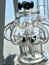 Hot Sale Thick Glass Water Bong Built-in Gears With 8 Arm And Rocket Tube Percolator Bong 14 mm Oil Rig Glass Water Pipes Glass Hookah