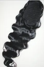 140g Loose Wave Human Hair Ponytail Extensions Peruvian Virgin Hair Ponytail Hårstycke med svart dragkedja i 4 färger Avible 18inch