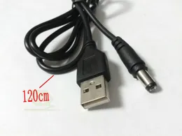 50pcs USB 2.0 A إلى 5.5 مم × 2.1 مم DC برميل موصل جاك كابل الطاقة 120 سم