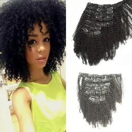 Interlovehair cabelo brasileiro virgem brasileiro afro kinky curly clipe em extensões de cabelo para os americanos africanos frete grátis