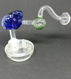 Groda fotbollsglaspanna, grossisthoppare tillbehör, rör glasbubbler oljerigg glas bongs, färg slumpmässigt leverans