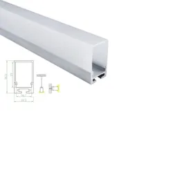 50 X 1M sets/lot anodized silver led aluminium profile and U type pendant led channel for ceiling or suspension lamp