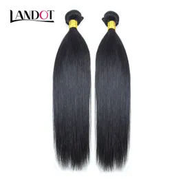 2 wiązki Peruwiański Malezyjski Indian Brazylijski Dziewiczy Ludzki Włosy Wyplata Jedwabe Prosto Tanie Nieprzetworzone 8A Remy Hair Extensions Natural Black