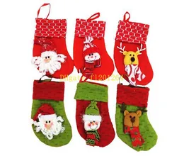 500pcs/lot Free Shipping New Arrival Santa Claus Christmas Stockings Gifts Candle Holders Christmas Tree Decorations