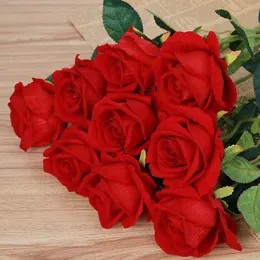 Шелковая роза Искусственные цветы, как розовые цветы, домашние украшения для свадебной вечеринки, комната на день рождения 8colors для выбора HR009