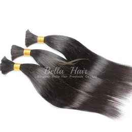 100％人間の髪の毛織り毛のバルクマレーシア人間の髪の伸び絹のようなストレート最高品質8a Bellahairドロップ輸送