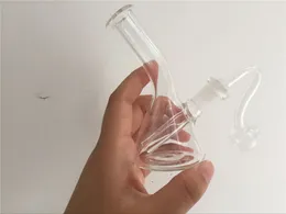 Tamaño de la mano Mini Bongs Reciclador de vidrio Plataformas de aceite Pipas de fumar de agua de vidrio Mini Cachimbas de vidrio Percolador Bubble 10Joint Tamaño 11cm Envío gratis