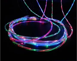 Visible LED Light Dual Color Micro USB Cable Charger 1M 3ft Sync Data Charging Adapter for Samsung S4 S6 S7 Note 4 5 6 7 HTC Phone