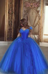 Off Shoulder Tulle Ball Gown Appliqued Evening Dress, Tiered Skirt