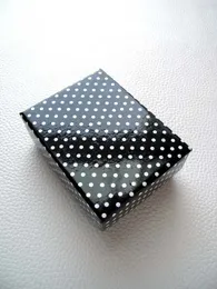 [Simple Seven] Free Shipping Wholesale Festival White Polka-dot Black Jewelry Case/ Bracelet Display /Necklace Box/Gift Package(Middle Size)