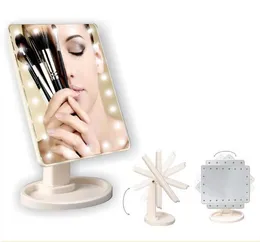 Desktop Fällbar Makeup Spegel med LED-lampor och Touch Sensor Travel Makeup Mirror Lighted LED Mirror Portable