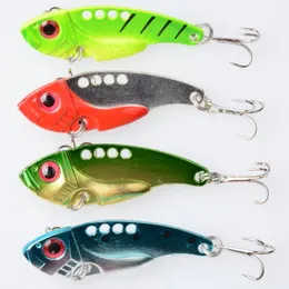 20 pcs hot pesca lure lâmina metal vib isca dura bass walleye crappie 11g 5,5 cm equipamento de pesca com 8 # hools