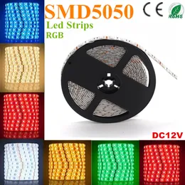 5M RGB 5050 SMD 300 LED Wodoodporna IP65 LED Light Light Light DC 12V na Boże Narodzenie / Living / Party Lighting