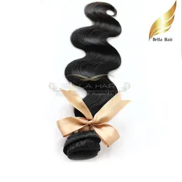 Brazilian Hair Obehandlat Virgin Human Hair Weaves Extensions 10 "-34" Body Wave 1pc Hair Wefts Natural Color Bellahair