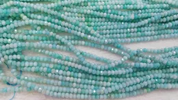 Amazonite 보석 결정 lapis 선 스톤 labaradorite 아쿠아 마린 베릴 루비 비즈 rondelle 주 판면 처리 된 목걸이 느슨한 구슬 3 x 4 4 x 6mm