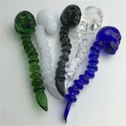 4.7 Inch Skull Glass Carb Cap Dabber 50g Hookah Thick Curve Smoking Water Pipes and Crossbones Style Clear Blue Black Green White