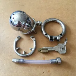 Chastity Devices Cock Cage Dorosłych Zabawki Anti Off Wersja Krótki Mężczyzna Chastity Blokada Metalowa Cewnik Sex Zabawki BDSM Bondage