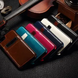 För iPhone 6 6s Plus Huawei P8 Lyx Retro Läder TPU Tillbaka Väska Skydd med Kreditkort Slots för Galaxy S6 S7