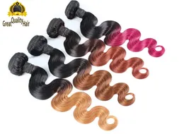 2016 Clearance Sale 3 pcs Ombre Hair Unprocessed Brazilian Body Wave Peruvian Indian Malaysian Human Hair Extensions