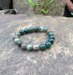 SN0406 Hot Sale Yoga Bracelet Natural Stone buddha bracelet india agate man mala buddhist bracelet Free Shipping