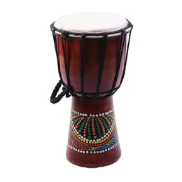 Djembe Drummer Percussion 5 inch Classic Painting Wooden African Style Hand Drum For Sale membranophone