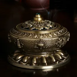 Wholesale- Classical Copper Alloy Antique Copper Alloy Incense Censer Simple Aromatherapy Incense Burner Free Shipping