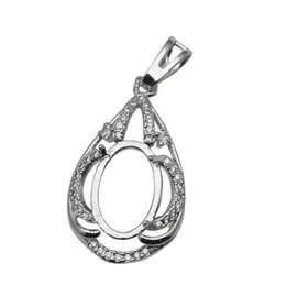 Beadsnice 9x13 Oval Montering Dangle Pendant Inställning 925 Sterling Silver Blank Pendant Base Fashion Women ID 34070