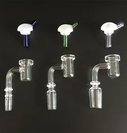 DHL Quartz Nail med Carb Cap 2In1 Quartz Banger Nail 10mm / 14mm / 18mm Kvinna Man Bowl Joint Real 100% Quartz