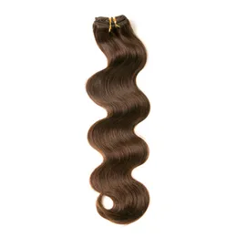 Grado 9A Colore marrone Peso 70g 100g 140g 160g 180g 7/8/10 pezzi Estensioni dei capelli Onda del corpo brasiliana Clip nei capelli