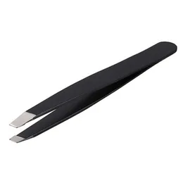 Professional Eyebrow Tools Stainless Steel Slant Tip Hair Removal Tweezers Makeup Tool Useful Black clipper